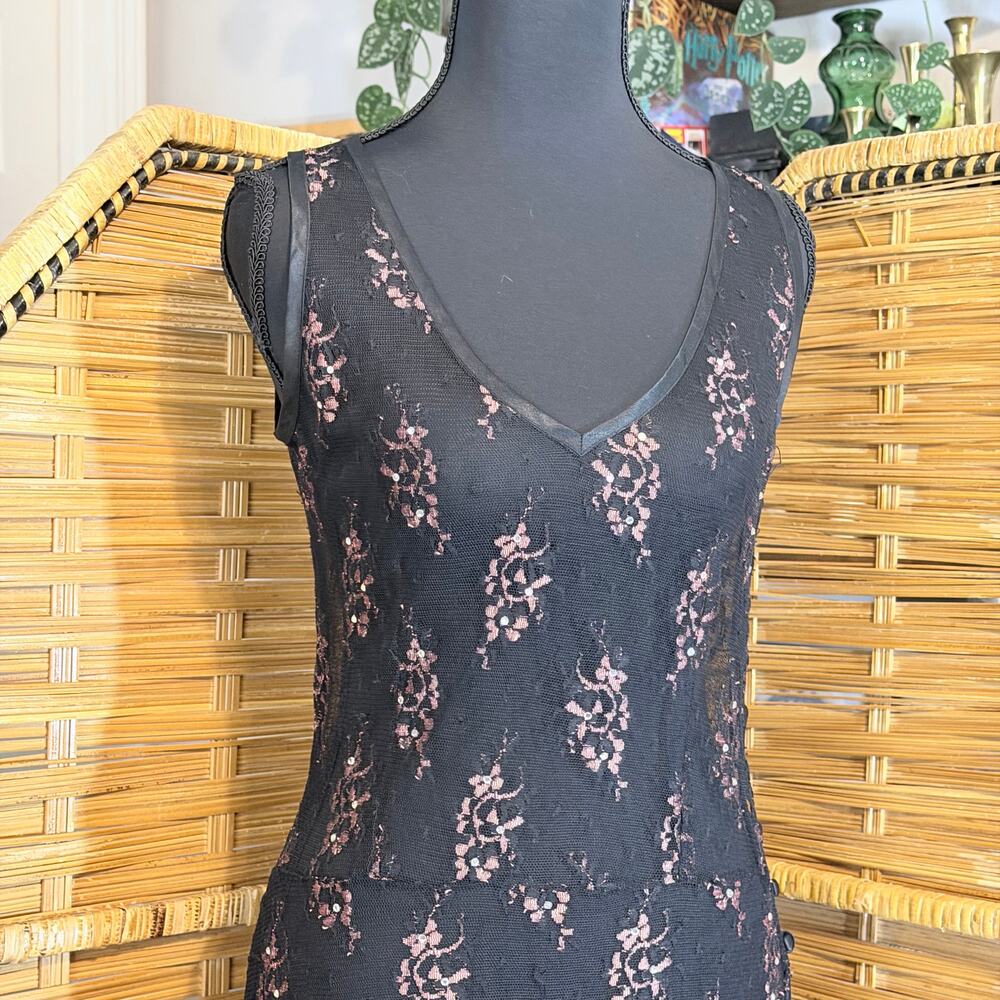 Vintage Wet Seal Black Sheer Lace Slip Dress Y2K Goth Grunge whimsigoth small - Picture 7 of 13